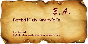 Borbáth András névjegykártya