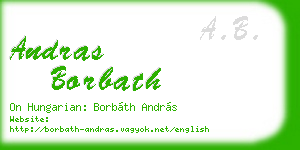 andras borbath business card